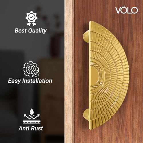 Image of VOLO Main Door Handle - Heavy Duty Pull Handle for Wooden & Glass Doors in Home, Office & Hotel Use (Model: S-626) - Pack of 1 Set (Gold - 160MM)