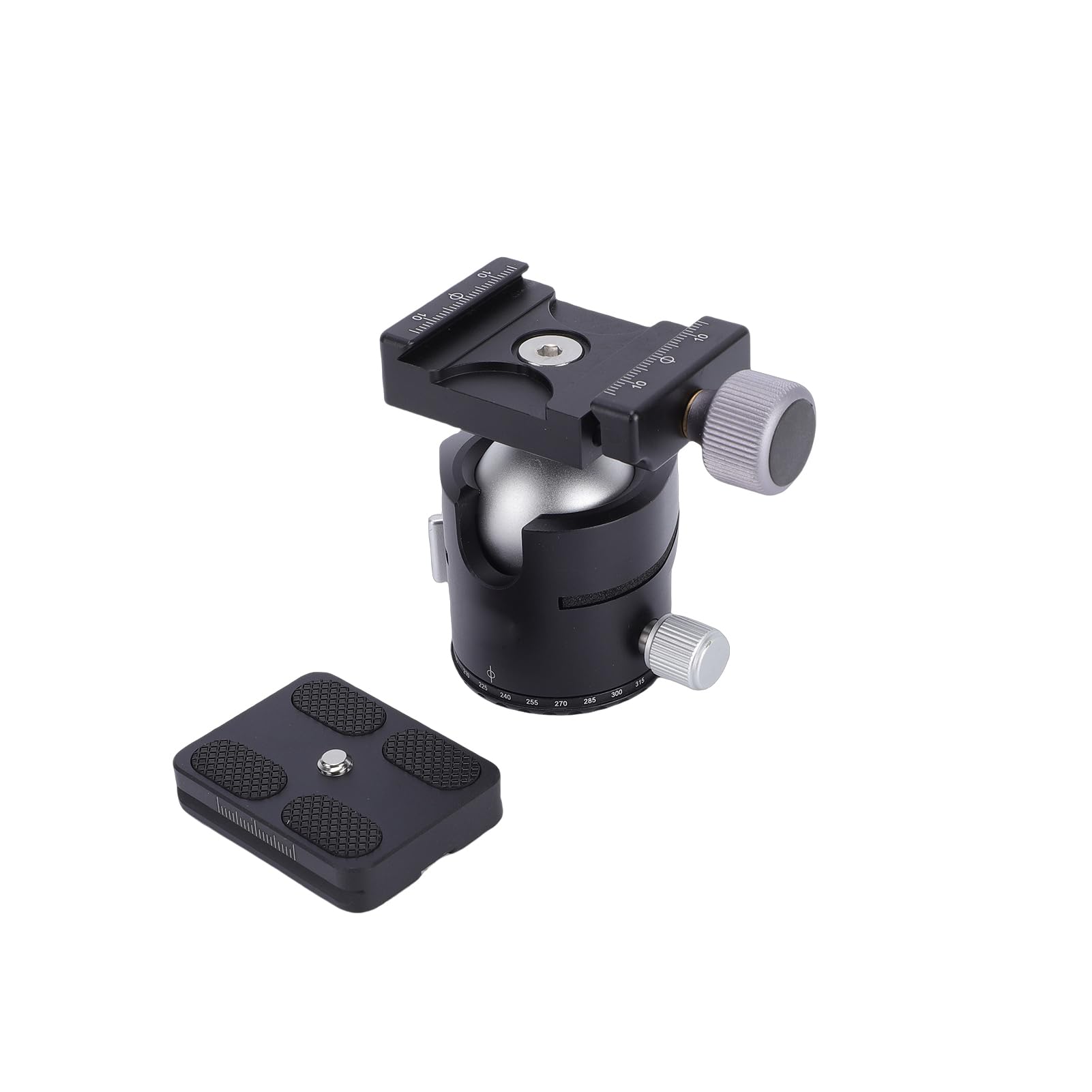 Generic Testa a Sfera in Metallo Capacità di Carico Elevata Piastra a Sgancio Rapido Testa per Treppiede per Fotocamera Facile Utilizzo con una Sola Mano per Fotografi Seri Lega di Alluminio