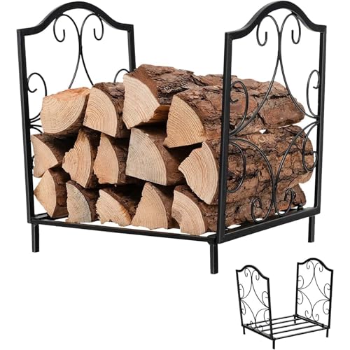 Leñero Exterior, Soporte para Leña, Robusto y Resistente a la Intemperie, Ideal para Jardín y Terraza, Gran Capacidad de Almacenamiento, Montaje Sencillo