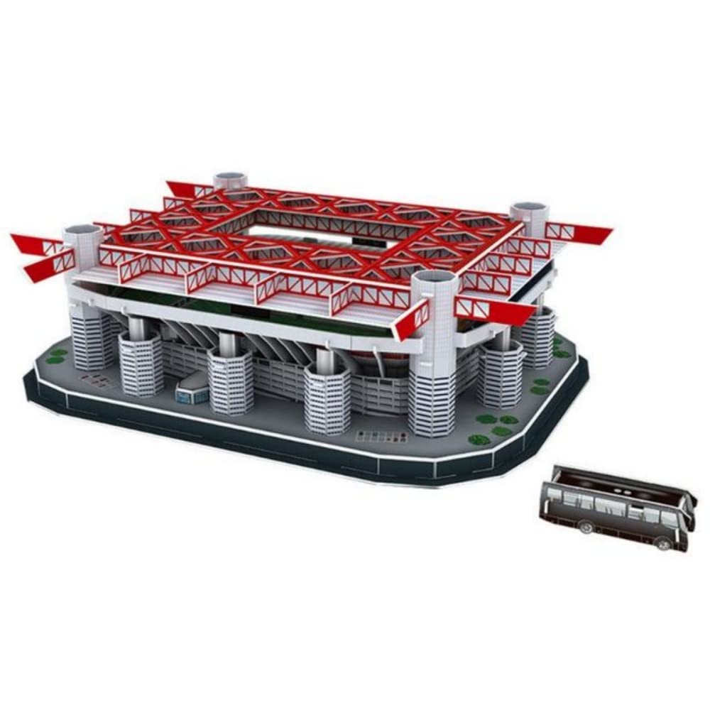 Classic Football Stadium Puzzle,3D Puzzle Soccer Club Venues,3D Paper Model Building Puzzle Kit, Soccer Stadium Souvenir Gift,Handmade puzzle ornaments，Cardboard Model (San Siro/Meazza)