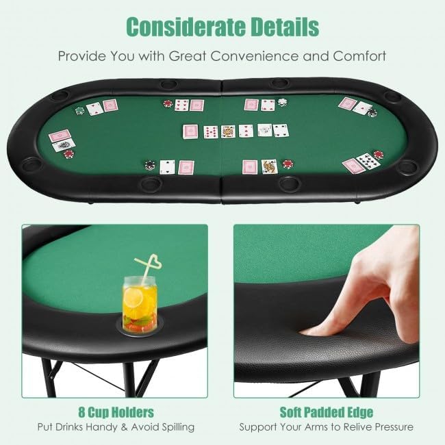 Mesa de Poker Texas Holdem Plegable para 8 Jugadores miniatura 7