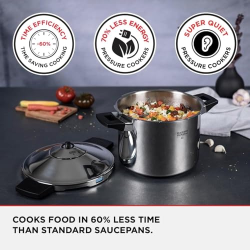 Kuhn Rikon Pressure Cooker Duromatic Inox 6L/24cm Food Steamer with Side Grips. Multi Cooker Hotpot with Auto Lock Lid. Stainless Steel Pot. Instant Cook Pot – 10 Year Kuhn Rikon Cookware Guarantee - Image 5
