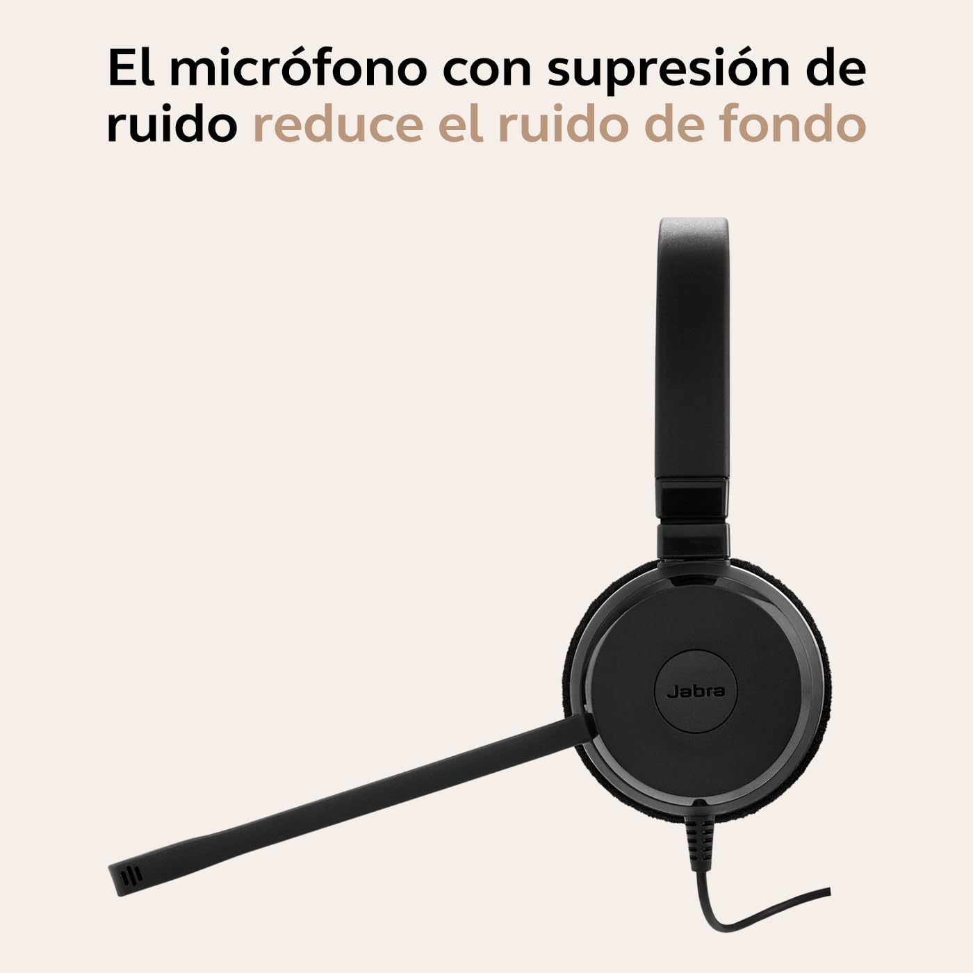 Jabra Evolve 30 II, Auriculares estéreo certificados por Microsoft Teams con Unidad de Control de Llamadas, micrófono con cancelación de Ruido, Indicadores LED, Sonido, USB-C/A,