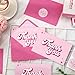 FYSUIMU 24Pcs Hot Pink Thank You Cards with Envelopes Stickers Girl Princess Thank You Blank Note Cards Pink Greeting Card for Birthday Baby Bridal Shower Wedding