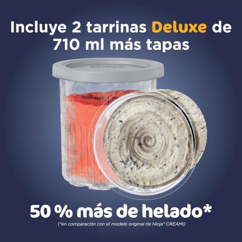 Miniatura 3 de Ninja Creami Deluxe Heladera Multifunción Con 2 Tarrinas, 10 Programas, Prepara Helado, Gelato, Sorbete, Yogur Congelado, Batido, Granizado Y Más, Opción De 2 Sabores En 1, Piedra Dorada, Nc502eustgd