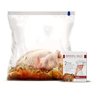 Turkey Brining Bags Set of 2 – Extra Large Holds up to 38lb – 25.5 x 21.5 inches – Heavy Duty with Gusseted Bottom…