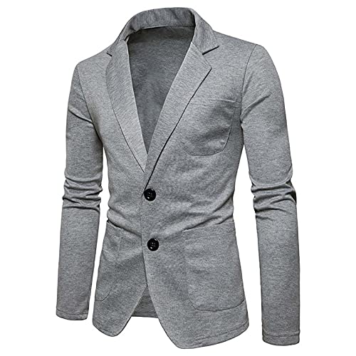 2021 Blazer Hombre Chaquetas de Traje Slim fit Blazer de un Pecho Color sólido Abrigo Chaqueta Blazer Esmoquin Casual Traje Abrigos Manga Larga Adecuado Boda Fiesta Negocio
