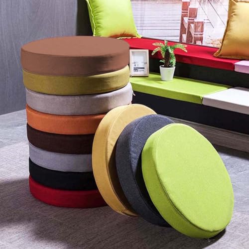 Cuscini rotondi per sedie, 40/45/50 cm, cuscino antiscivolo per sedie da giardino, per ambienti interni ed esterni, giardino e casa (35 x 35 x 5 cm, beige)