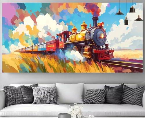 Kit Broderie Diamant Train Complet 5D Grand Format 70x210cm