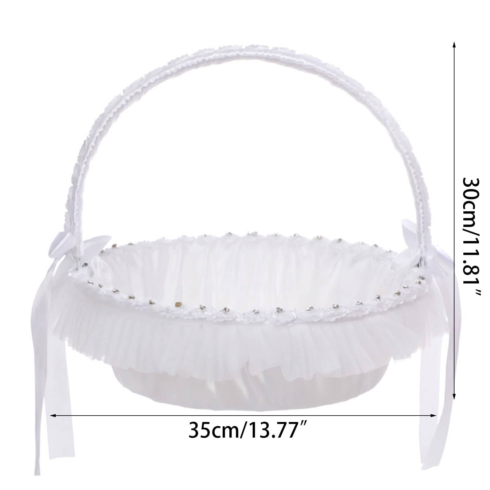 Blumenmädchenkörbe für Hochzeiten, große Hochzeit für Blumenmädchen, einfach, niedlich, königlich mit Spitze, weiß, Hochzeitszubehör und Dekorationen