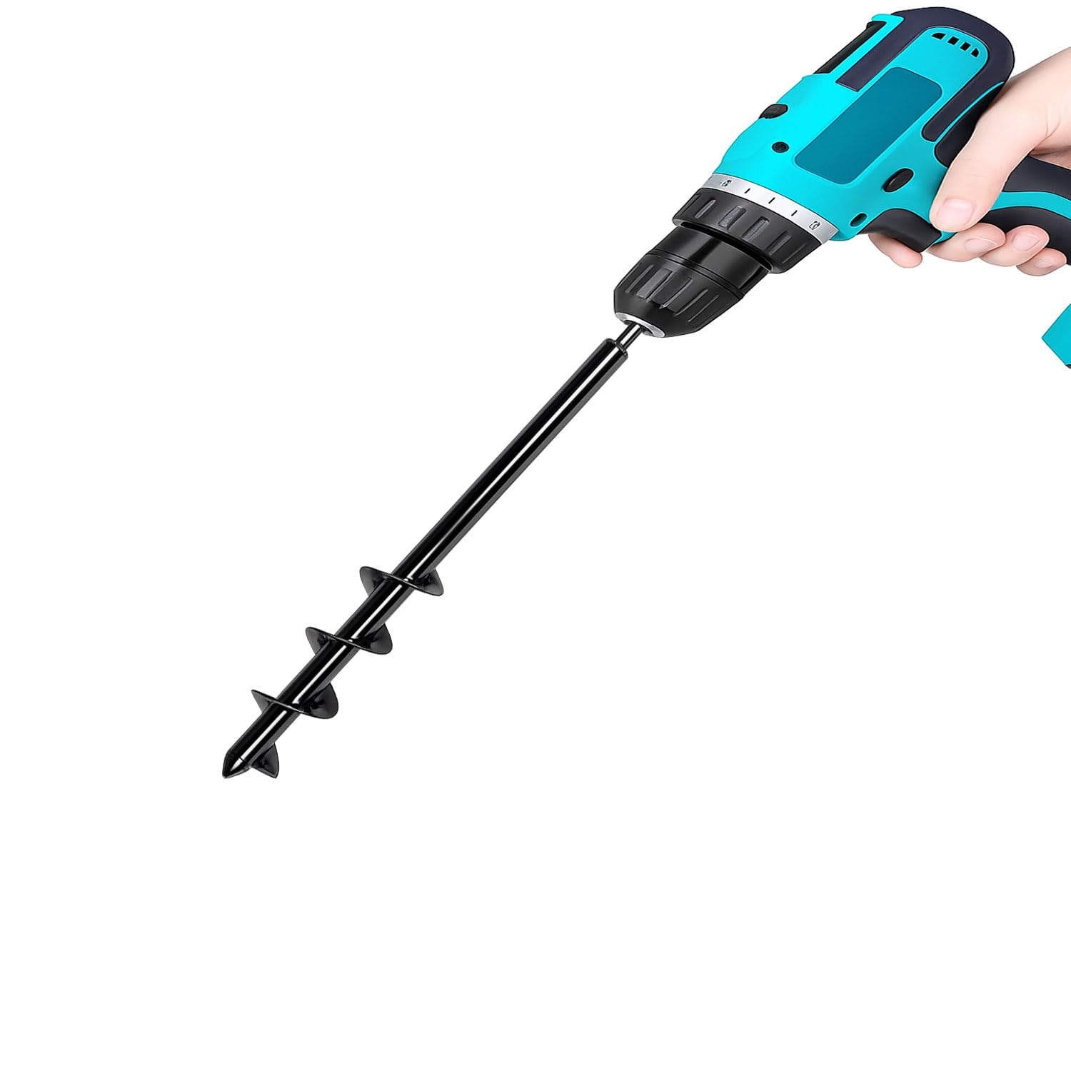 Planting Auger Drill Bit for Garden – 8cm Diameter x 60cm Deep Hole Digger – Fits Any 3/8” Drill – Ideal for Bulbs, Seedlings, Stakes & Raised Beds – Effort-Saving Spiral Planter Tool