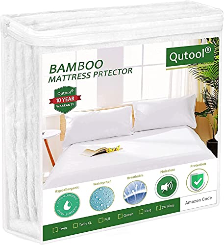 Cal King Mattress Cover Cooling Mattress Protector Cal King Size Mattress Protector Bamboo Mattress Pad Cover Bed Cover Fitted 8"-21" Deep Pocket Breathable Mattress Protector Noiseless