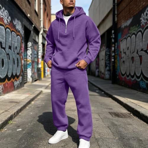 Mens Sweatsuits 2 Piece Set Oversized Ligh Weight Training Jogging Suits - image 3