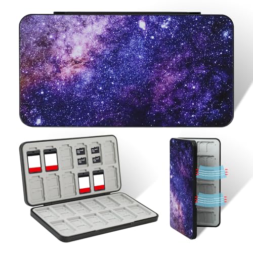 FlyingMage Switch 2 Game Case Holder for Nintendo Switch 2/OLED/Lite Games &amp; Micro SD Cards, Cute Switch2 Game Card Holder Cartridge Case with 24 Slots Game Card Storage, Star Cloud