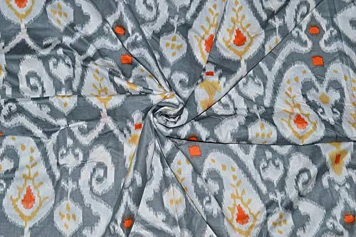 Yuvancrafts Tela tradicional de algodón con estampado de cachemira, para correr, de 10 yardas