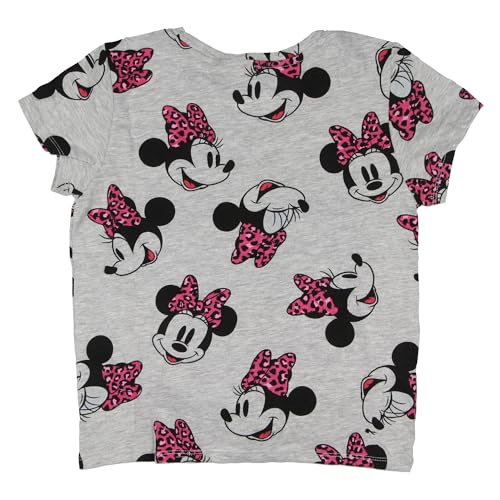 Disney Girls' Minnie Mouse Leopard Bow Allover Design Tie-Front Kids T-Shirt4