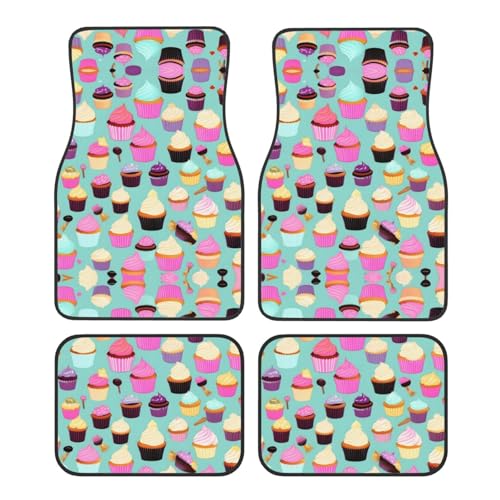 Tapis de voiture cupcake universels : protection antidérapante intégrale pour l'auto