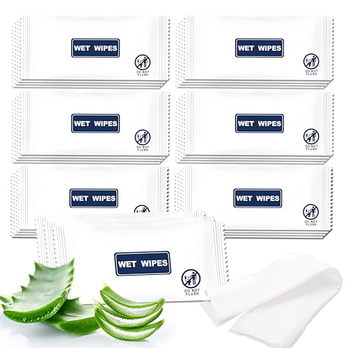 Image of 100 Pack Wet Wipes Individually Wrapped, Unscented Travel Hand Wipes