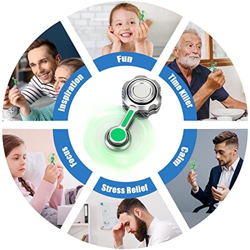 Image of Fidget Spinner Metal Toy for Kids Adults, Cool Gadget Finger Hand Spinner Roller Desk Toy, Sensory Anxiety Stress Relief Autism ADHD Toy for Christmas Stocking Stuffer Gift for Boys Teen Men