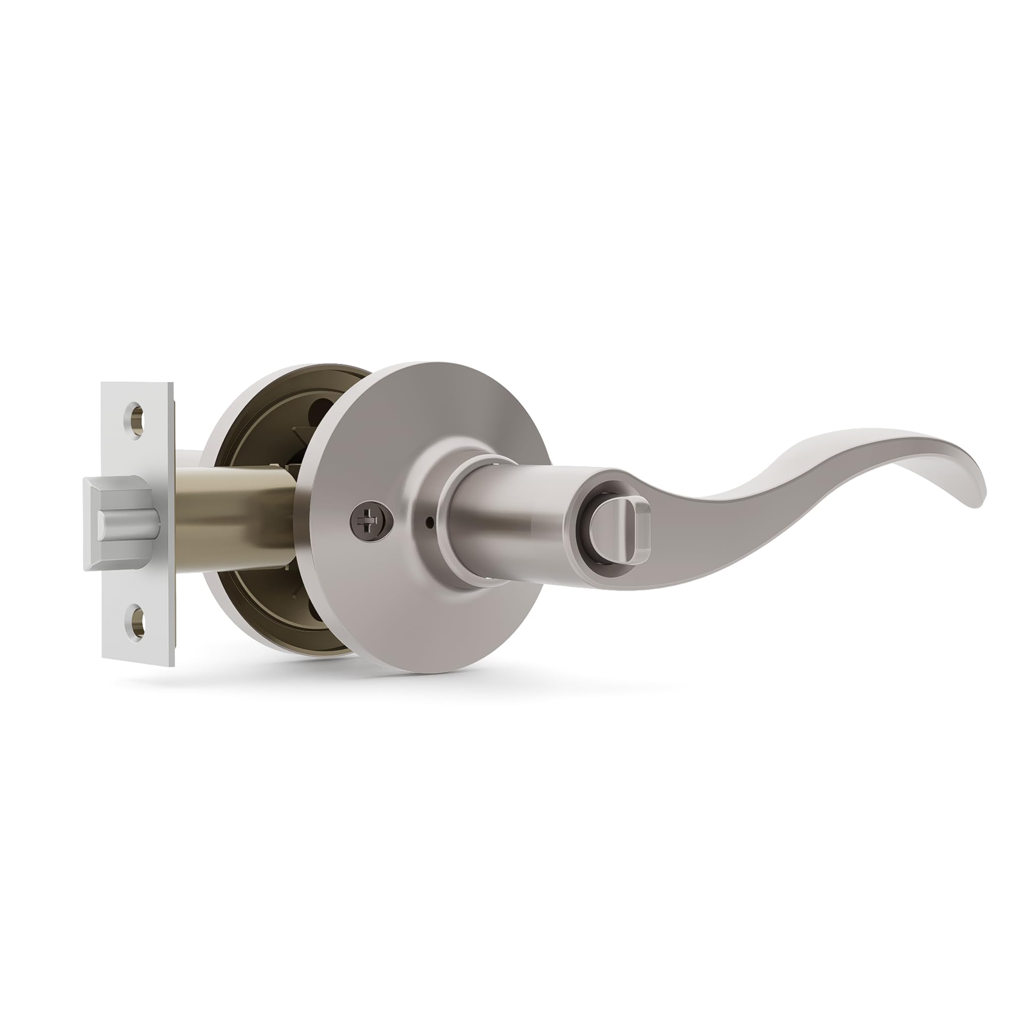 Cerraduras de puerta para puerta delantera, paquete de 6 pomos para puerta exterior, níquel satinado, manija de puerta estándar con cerradura de puerta de entrada con llaves