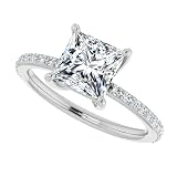 1.5 CT Princess Cut Colorless Simulated Diamond Engagement Ring, Wedding/Bridal Ring, Sterling Silver Unique Vintage Antique Anniversary Promise Ring Gift for Her (9) -  Laxmipati Collection