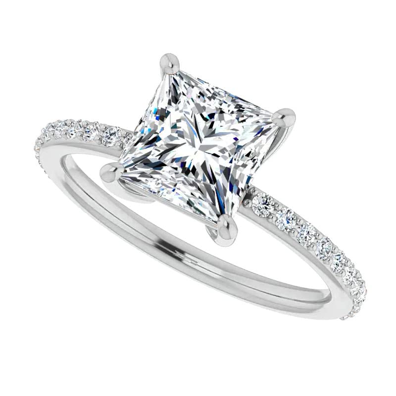 3-7 CT Moissanite Engagement Ring – 10K/14K/18K Rose Gold Or Sterling Silver, Hidden Halo Bridal Set