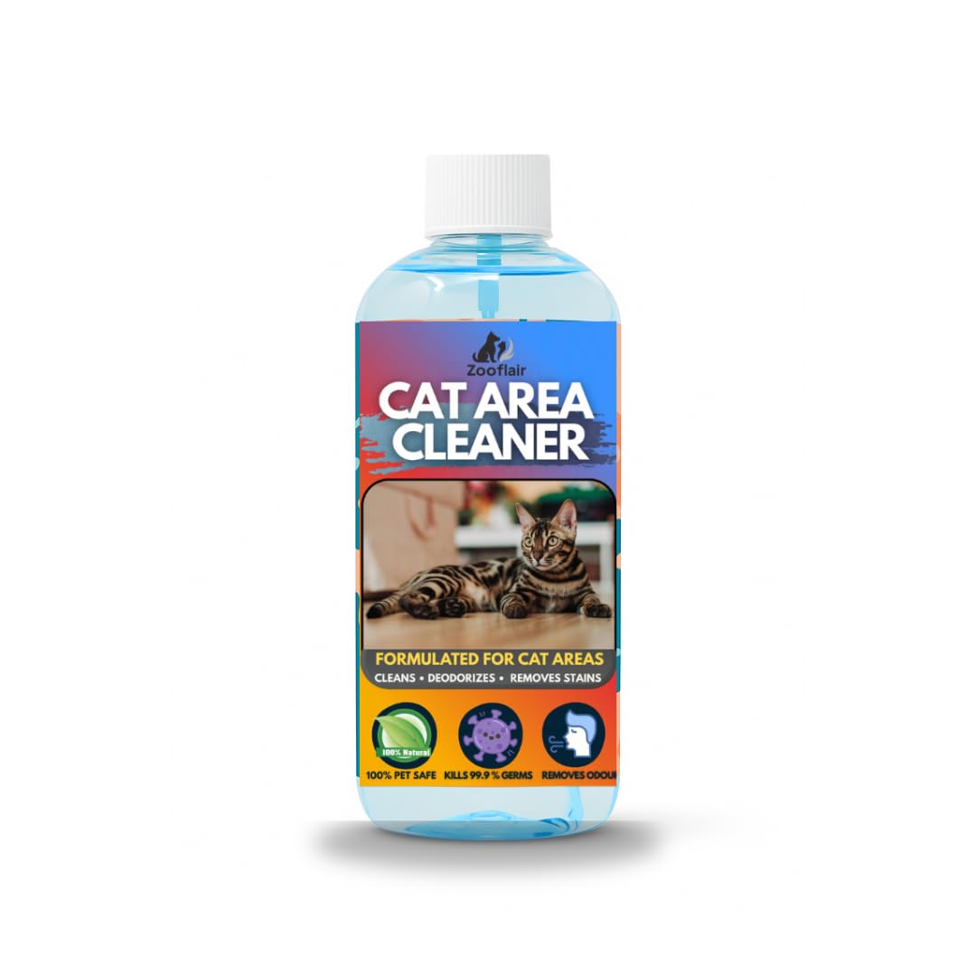 Zooflair Cat Area Cleaner, Pet Safe Formula, Deodorizer and Stain Remover, 100% Natural, Kills 99.9% Germs (500 ML)