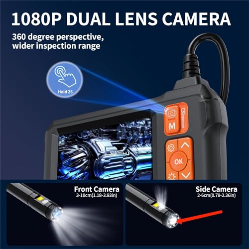 Image of Endoscope Camera with Lights, IP67 Waterproof Endoscope, 1080 HD Borescope, 16.5FT Flexible Borescope, Sewer /Plumbing /Auto Inspection Camera with LED Lights, Gadget Gift for Men