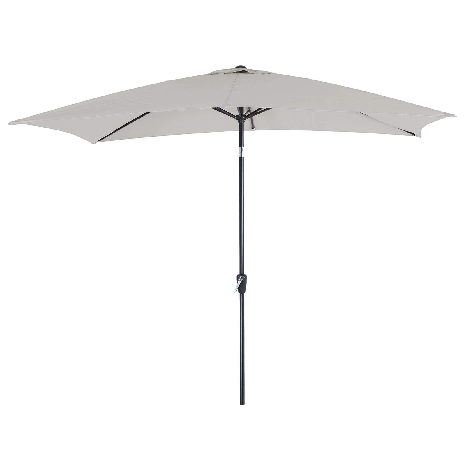 Azuma Garden Parasol 3x2M Rectangle Crank & Tilt Patio Umbrella Sun Shade - Silver
