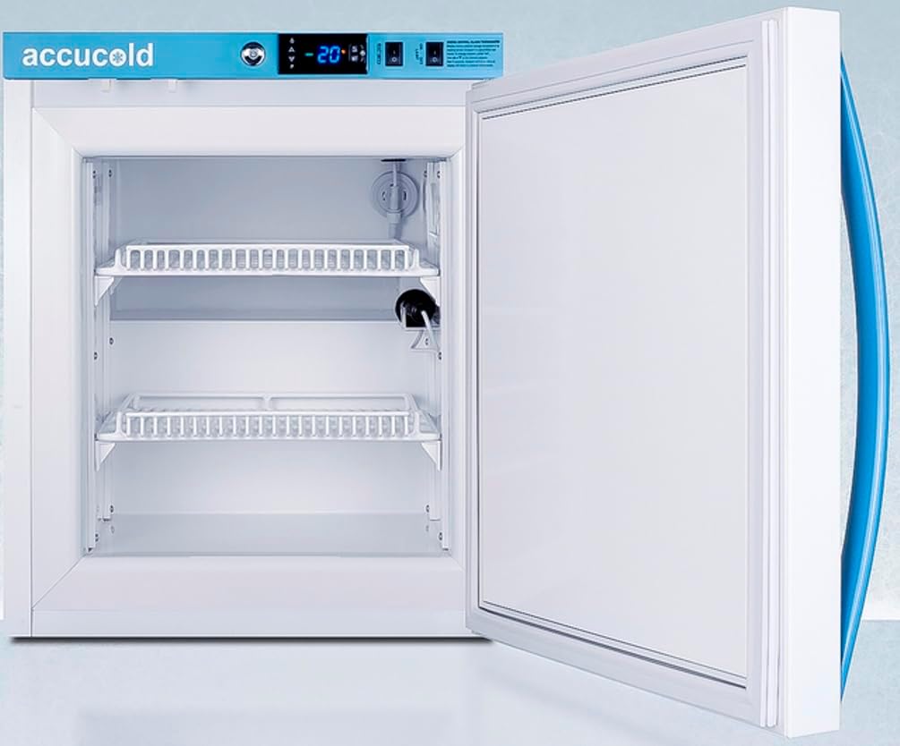 Accucold 19” Freezer, 1.4 cu.ft. Capacity, Pharmacy, Medication, Vaccine, Undercounter, Freestanding, -30°C to -10ºC Storage, White - AFZ1PV