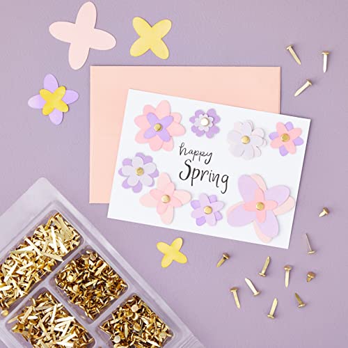 image for Juvale 500 Pieces Mini Metal Brads for Crafts, Split Pin Brass Paper F