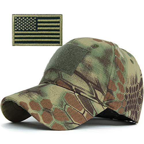 Snake Camouflage Camo Baseball Cap With American Flag Usa Tactical Operator Army Military Hat For Shooting Hunting Olive #TOP1