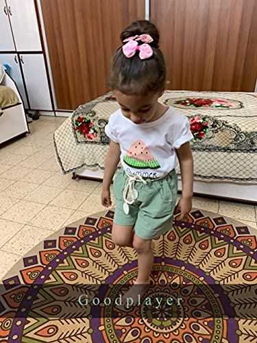 Goodplayer Toddler Baby Girls Clothes Watermelon T-Shirt + Linen Shorts with Belt Cute Summer Short Set - Image 3