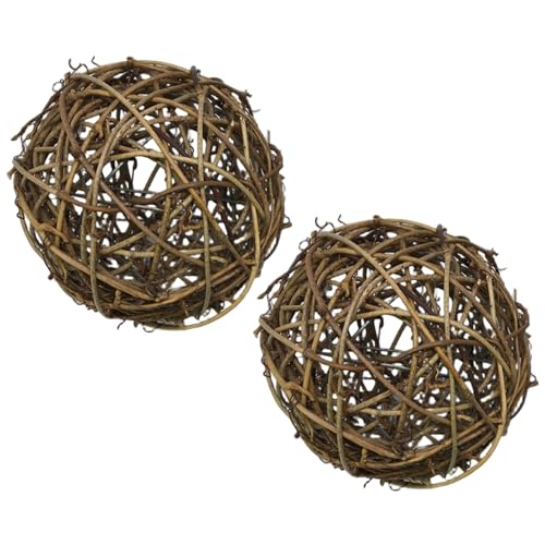 SHITOOMFE Weinreben-Kugeln, Rattan-Kugeln, 2 Stück, 11, 9 cm,...