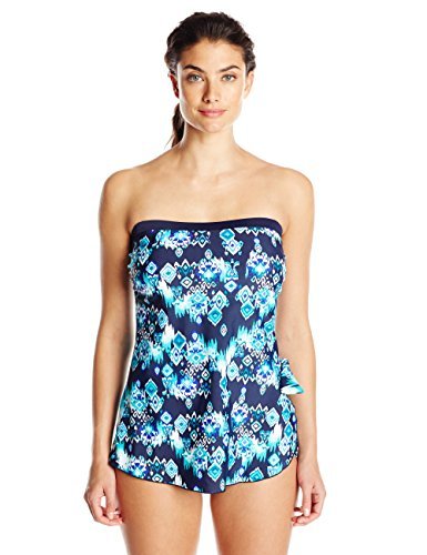 Maxine Of Hollywood Women's Bandeau Sarong One Piece Swimsuit
