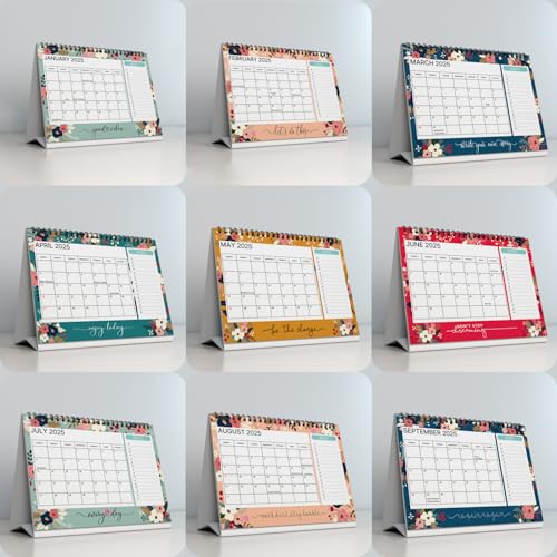 Kaameri Bazaar l 2025-2026 l Floral Desk Calendar l With inspirational quotes -16 Months l Includes notes section l 170 gsm l Planning, Tracking & Scheduling l Black Wiro (Image - 4)
