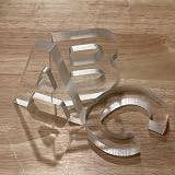 1Source Designable Acrylic Letters | Unfinished Clear Acrylic Standing Letters for Wall Decor, Craft Projects & Sign Board Decoration | For Parties & Home - A to Z Letters (C)