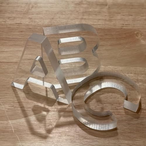 1Source Designable Acrylic Letters | Unfinished Clear Acrylic Standing Letters for Wall Decor, Craft Projects & Sign Board Decoration | For Parties & Home - A to Z Letters (B)