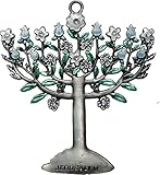 * Menorá de decoración Decoración HANUKKAH colgante Joyado Floreciente Menorah Judaica Vacaciones Jerusalén regalo judío Judaísmo Hanukah