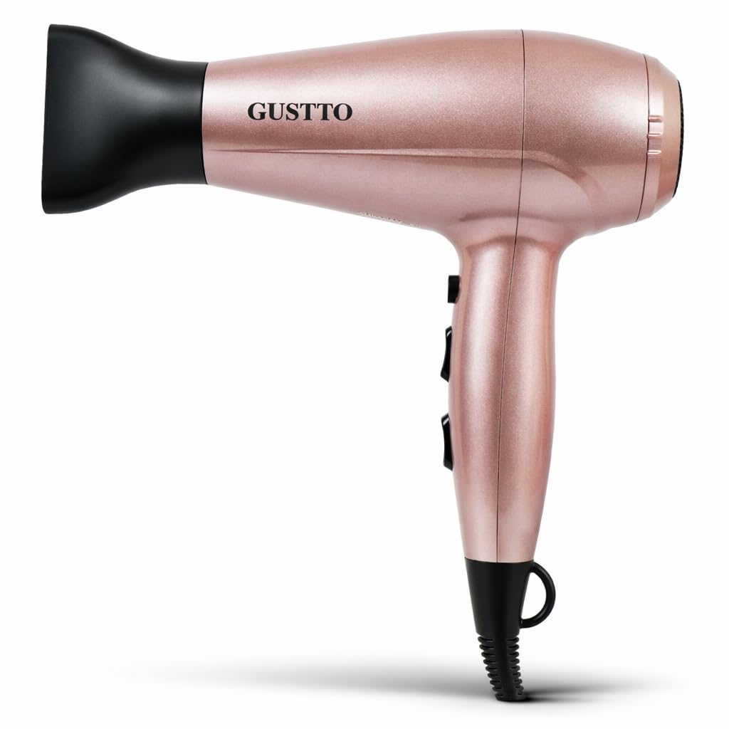 Hair Dryer for Women | Fast Drying, Low Heat Damage, Smooth & Frizz-Free Hair | 1800–2000W Professional Blow Dryer with Cool Shot | Gustto Elevate (Rose), BIS Certified