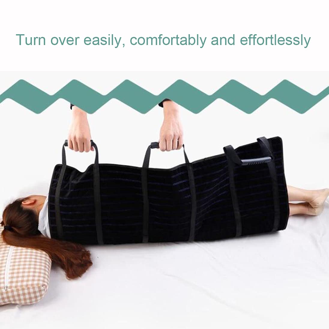 Elevador de pacientes, escalera, tablero deslizante, cinturón de transferencia, sábana de dibujo, almohadillas para cama de hospital con asas para girar, levantar y reposicionar para persona