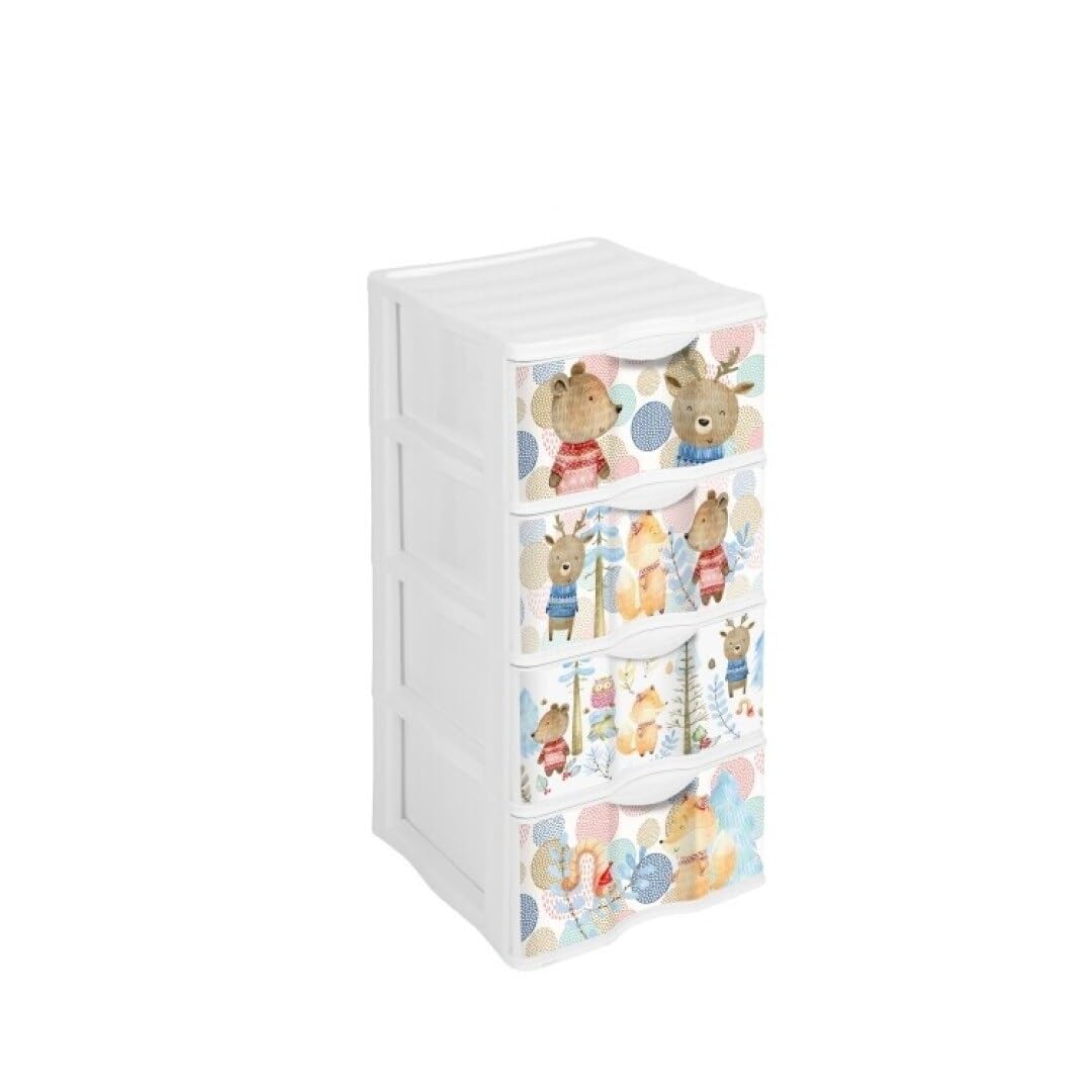 Cajonera 4 cajones PVC bosque 40x38x64 cm