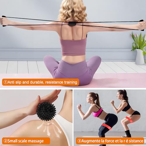 Foam roller kit 7 en 1 con rodillo de espuma, palos de masaje, bola y banda 5