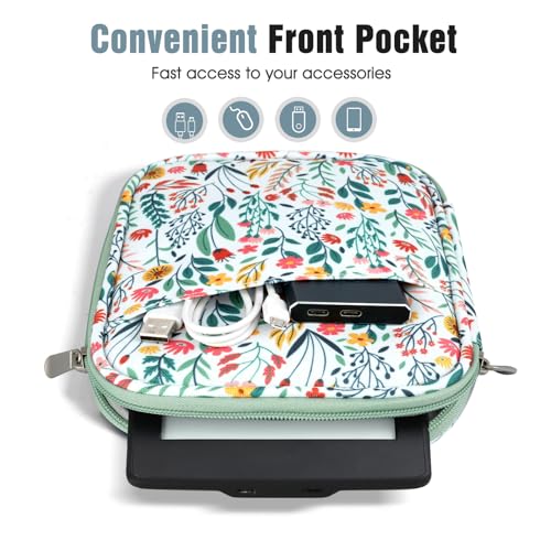 TiMOVO 6-7 Zoll Tablet-Hülle für E-Reader Book Paperwhite/Colorsoft Signature Edition, schützende Sleeve-Hülle mit Tasche für E-Reader, Oasis- und Kobo-Geräte, Blume