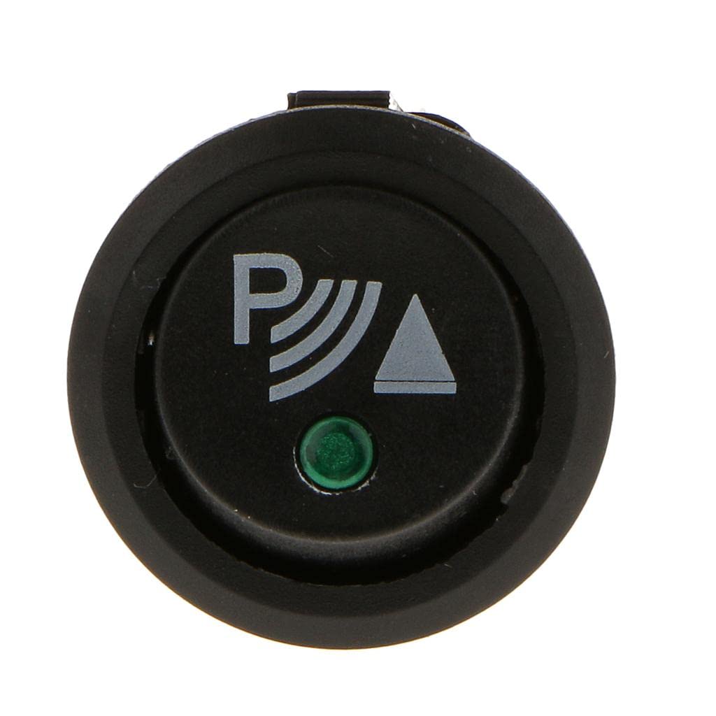 Interruttore a Bilanciere Rotondo 12V Plastica Metallo per Sensori Parcheggio