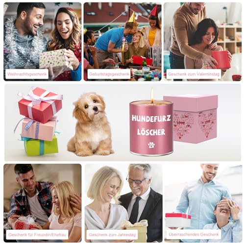 Surhik Geschenke für Frauen Mama, 9 OZ Scented Candles, Kerze Geburtstagsgeschenk für Mama Oma, Lustige Geschenke für Frauen Freundin Hundeliebhaber zum Weihnachten Muttertag Valentinstag