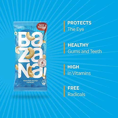 Image of Bazana Roasted & Salted Cashews | Perfectly Roasted for Crunchy Freshness | Healthy & Versatile Snack for Work, Travel & Gifting | 19g x 15 Packs (285g Total)