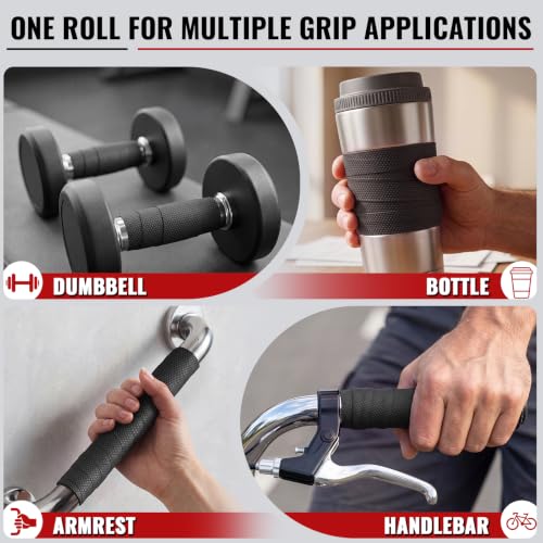 Xroam Rubber Grip Tape for Handles 1" x 16.4Ft Non-Abrasive Anti Slip Tape - image 4