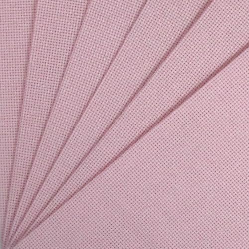Image of KCS 4 /6 pc of 12 inch x 18 inch 30cmx45cm 16CT Counted Cotton Aida Cloth Cross Stitch Fabric (Pink, 6 pc)