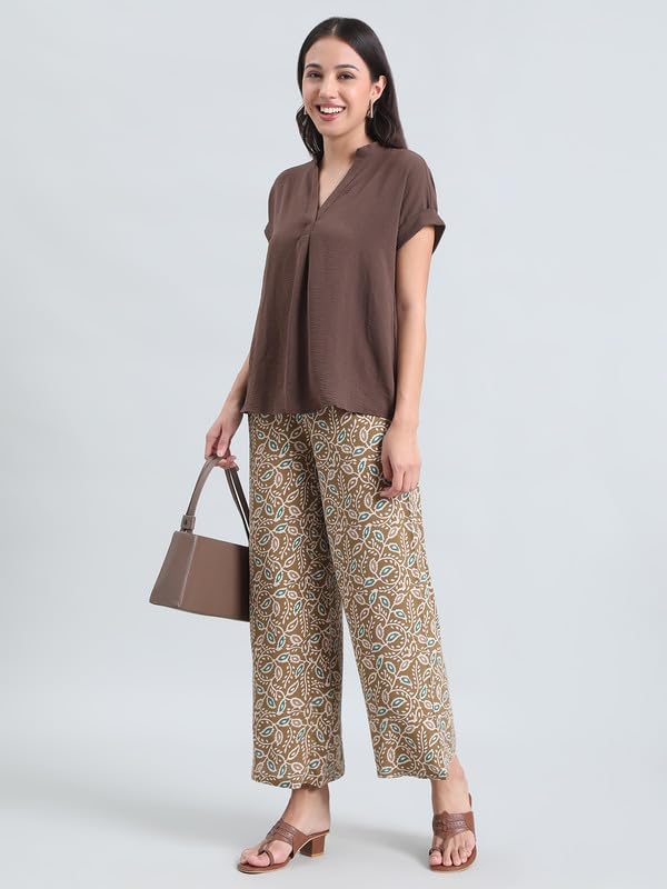 Image of GO COLORS Soft Viscose Printed Palazzo Full Length for Women| Breathable, Mid Rise